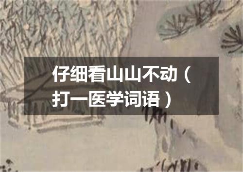 仔细看山山不动（打一医学词语）