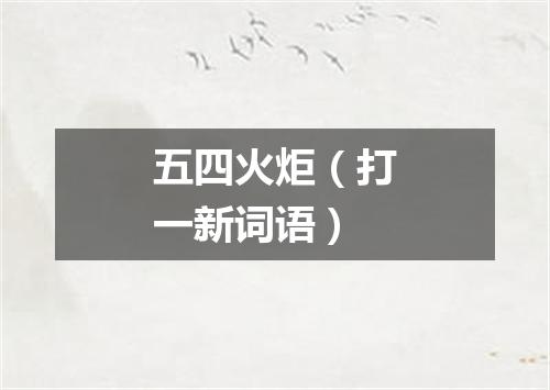 五四火炬（打一新词语）