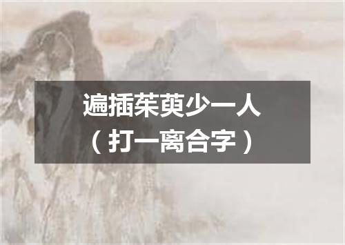 遍插茱萸少一人（打一离合字）