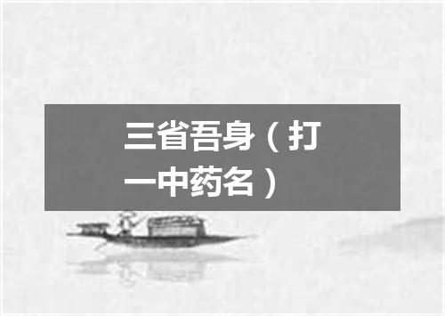 三省吾身（打一中药名）