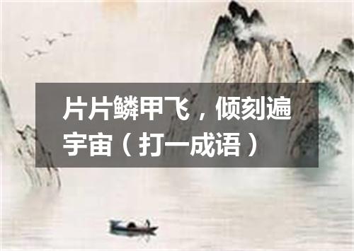 片片鳞甲飞，倾刻遍宇宙（打一成语）