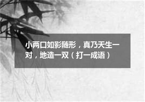 小两口如影随形，真乃天生一对，地造一双（打一成语）