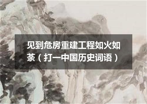 见到危房重建工程如火如荼（打一中国历史词语）