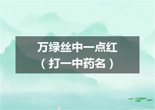 万绿丝中一点红（打一中药名）