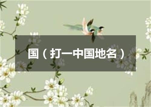 国（打一中国地名）
