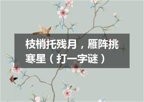 枝梢托残月，雁阵挑寒星（打一字谜）