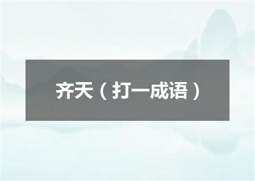 齐天（打一成语）