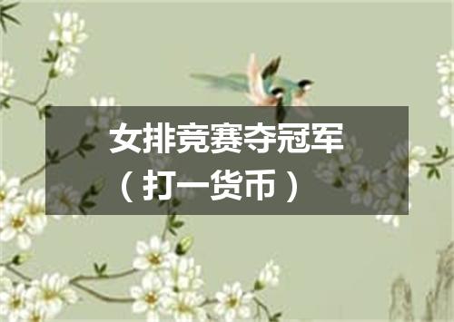 女排竞赛夺冠军（打一货币）
