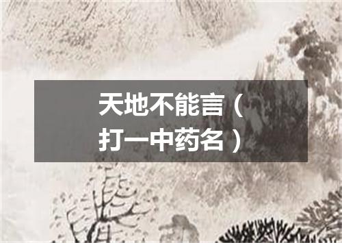 天地不能言（打一中药名）