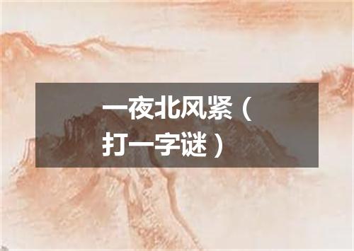 一夜北风紧（打一字谜）