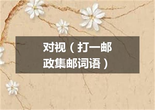 对视（打一邮政集邮词语）