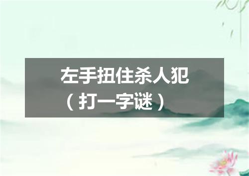 左手扭住杀人犯（打一字谜）