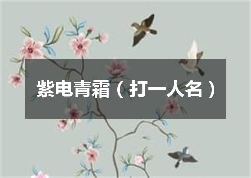 紫电青霜（打一人名）