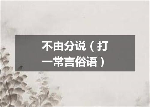 不由分说（打一常言俗语）