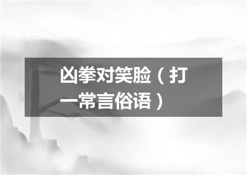 凶拳对笑脸（打一常言俗语）