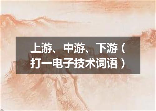 上游、中游、下游（打一电子技术词语）