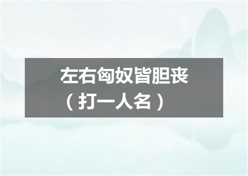 左右匈奴皆胆丧（打一人名）