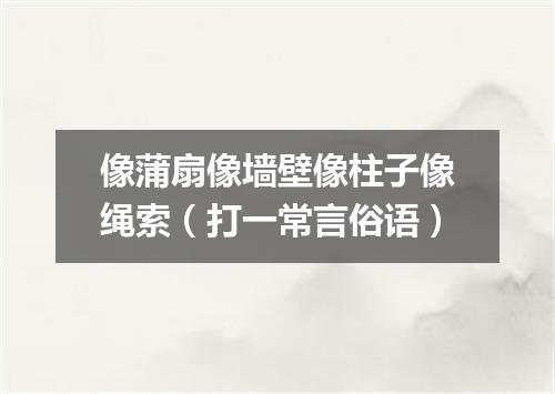 像蒲扇像墙壁像柱子像绳索（打一常言俗语）