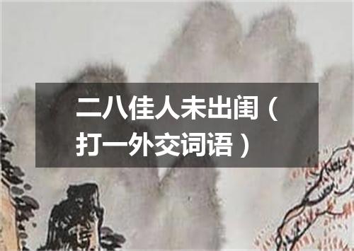 二八佳人未出闺（打一外交词语）