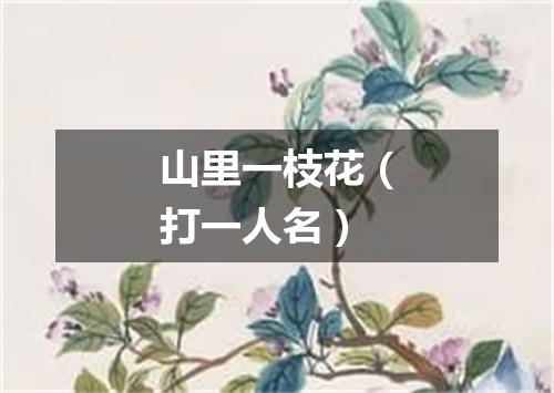 山里一枝花（打一人名）