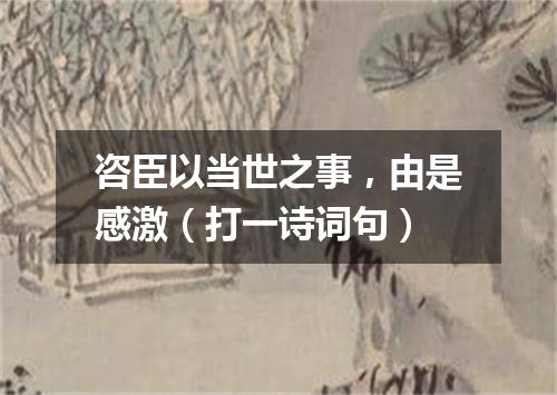 咨臣以当世之事，由是感激（打一诗词句）