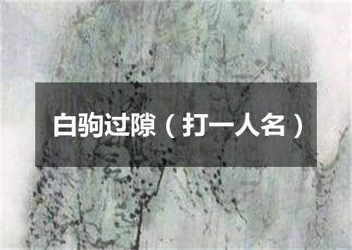 白驹过隙（打一人名）