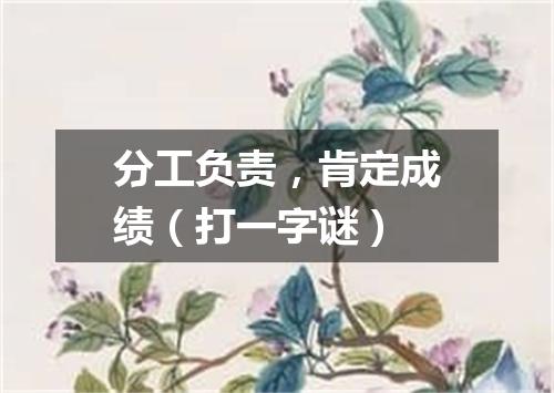 分工负责，肯定成绩（打一字谜）