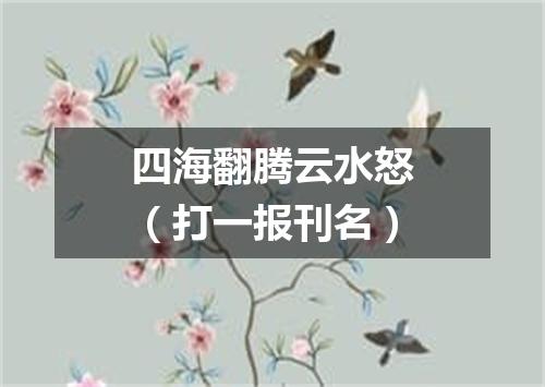 四海翻腾云水怒（打一报刊名）
