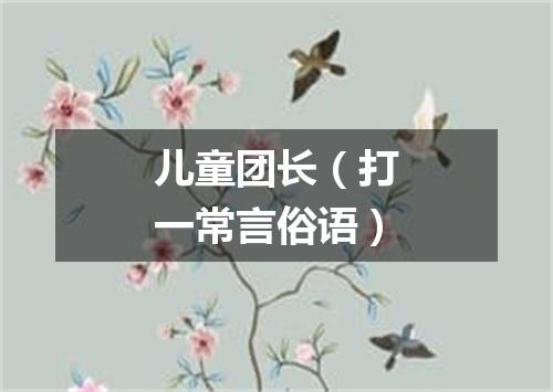 儿童团长（打一常言俗语）