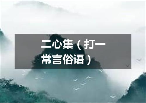 二心集（打一常言俗语）