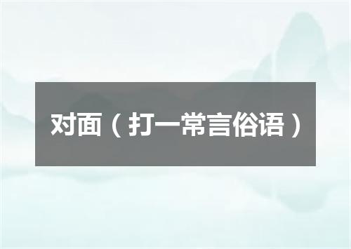 对面（打一常言俗语）