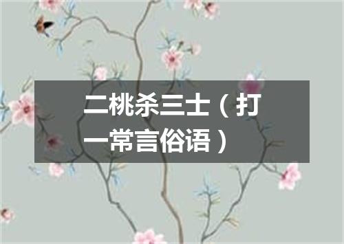 二桃杀三士（打一常言俗语）