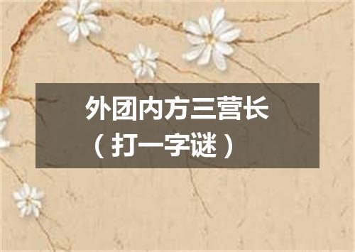 外团内方三营长（打一字谜）