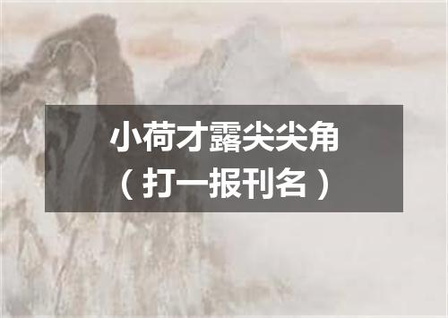 小荷才露尖尖角（打一报刊名）