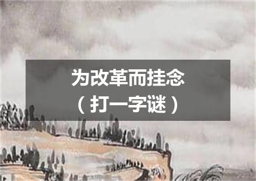 为改革而挂念（打一字谜）