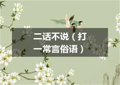 二话不说（打一常言俗语）