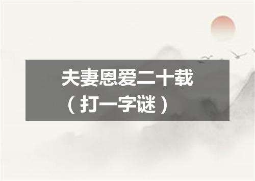 夫妻恩爱二十载（打一字谜）