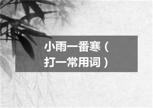 小雨一番寒（打一常用词）