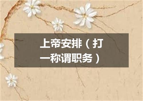 上帝安排（打一称谓职务）