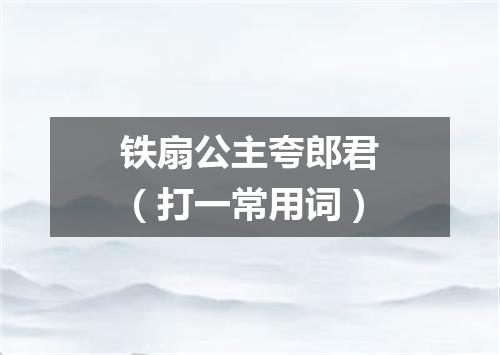 铁扇公主夸郎君（打一常用词）