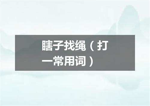 瞎子找绳（打一常用词）