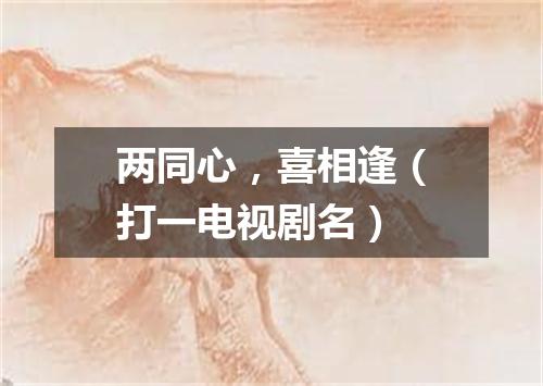 两同心，喜相逢（打一电视剧名）