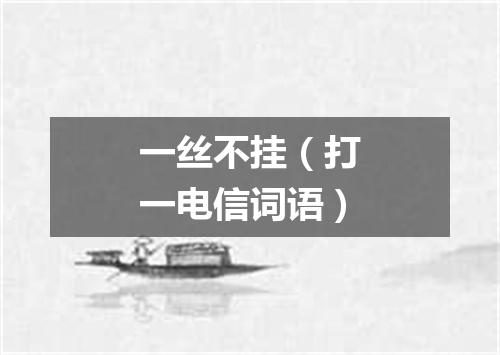 一丝不挂（打一电信词语）