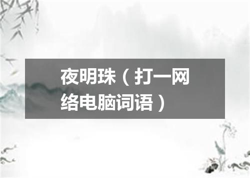 夜明珠（打一网络电脑词语）