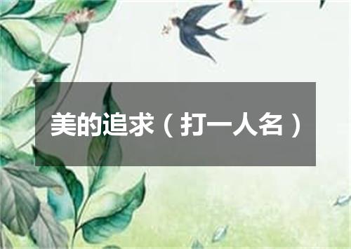 美的追求（打一人名）