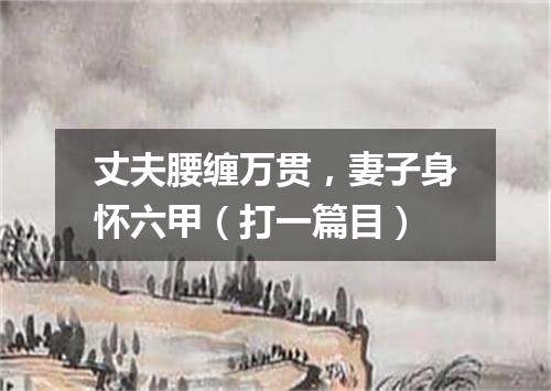 丈夫腰缠万贯，妻子身怀六甲（打一篇目）