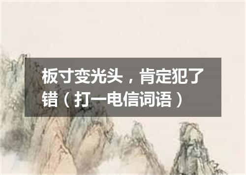 板寸变光头，肯定犯了错（打一电信词语）