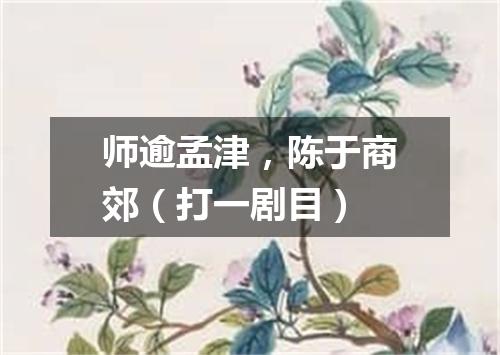 师逾孟津，陈于商郊（打一剧目）