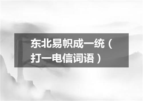 东北易帜成一统（打一电信词语）