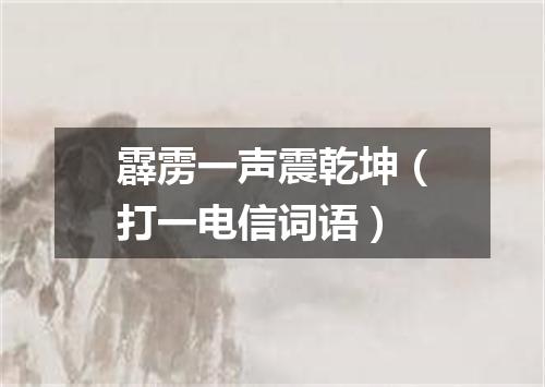 霹雳一声震乾坤（打一电信词语）